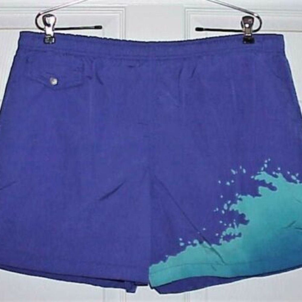MEN'S GHOSTLINERS, 100% NYLON SWIM SHORTS, PURPLE, XL 38"-42" W/ MESH LINER